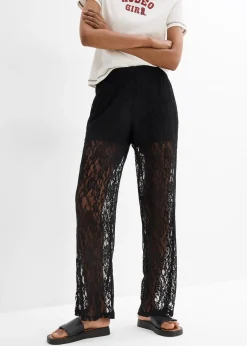 Pantalon en dentelle à taille élastiquée