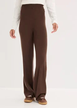 Pantalon en douce maille, viscose majoritaire