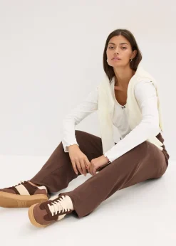 Pantalon en douce maille, viscose majoritaire