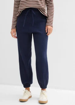 Pantalon en gaze de coton avec ceinture smockée