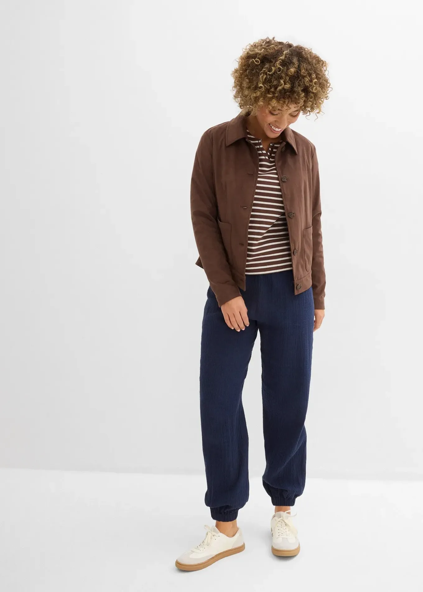 Pantalon en gaze de coton avec ceinture smockée