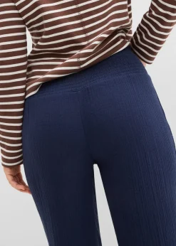 Pantalon en gaze de coton avec ceinture smockée