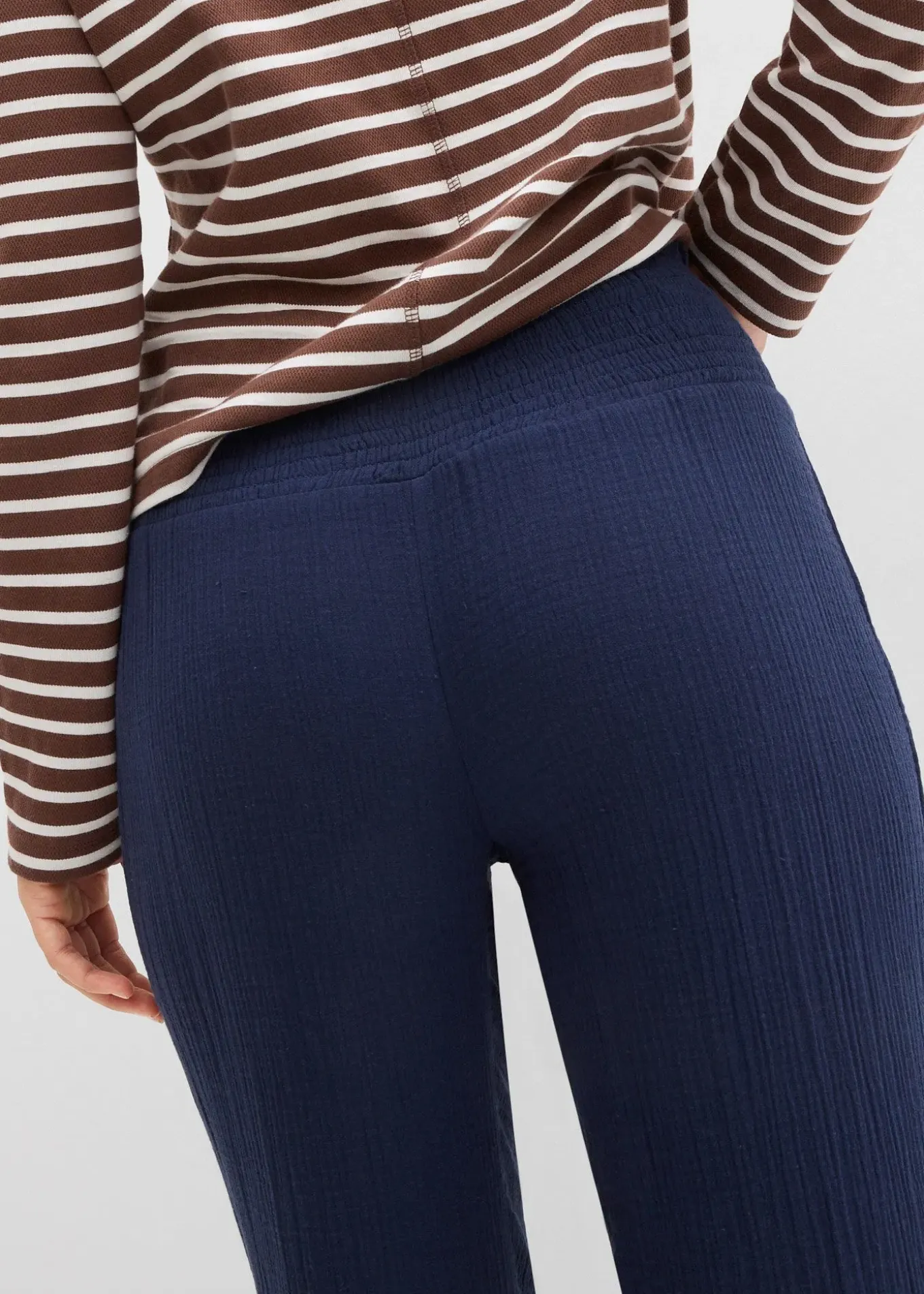 Pantalon en gaze de coton avec ceinture smockée