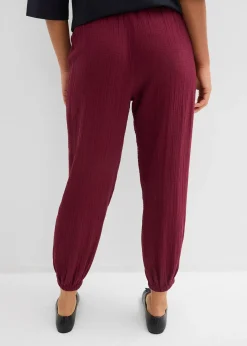 Pantalon en gaze de coton avec ceinture smockée