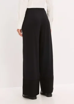Pantalon en jersey avec empiècements satin