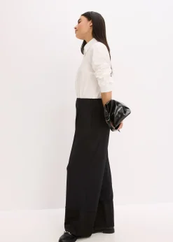 Pantalon en jersey avec empiècements satin