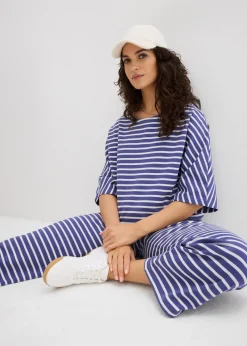 Pantalon en jersey coton texturé