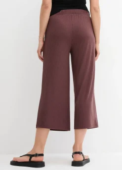 Pantalon en jersey côtelé à taille élastiquée