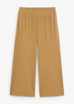 Pantalon en jersey côtelé à taille élastiquée