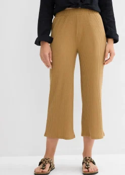 Pantalon en jersey côtelé à taille élastiquée