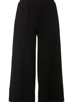 Pantalon en jersey côtelé à taille élastiquée