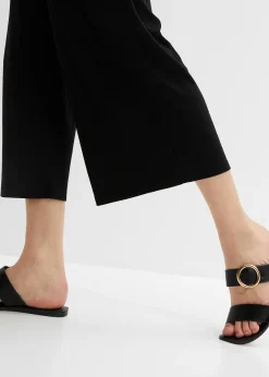 Pantalon en jersey côtelé à taille élastiquée