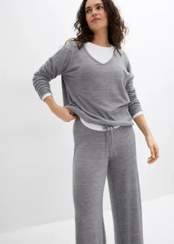 Pantalon en jersey effet maille