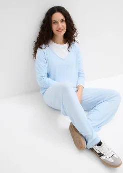 Pantalon en jersey effet maille