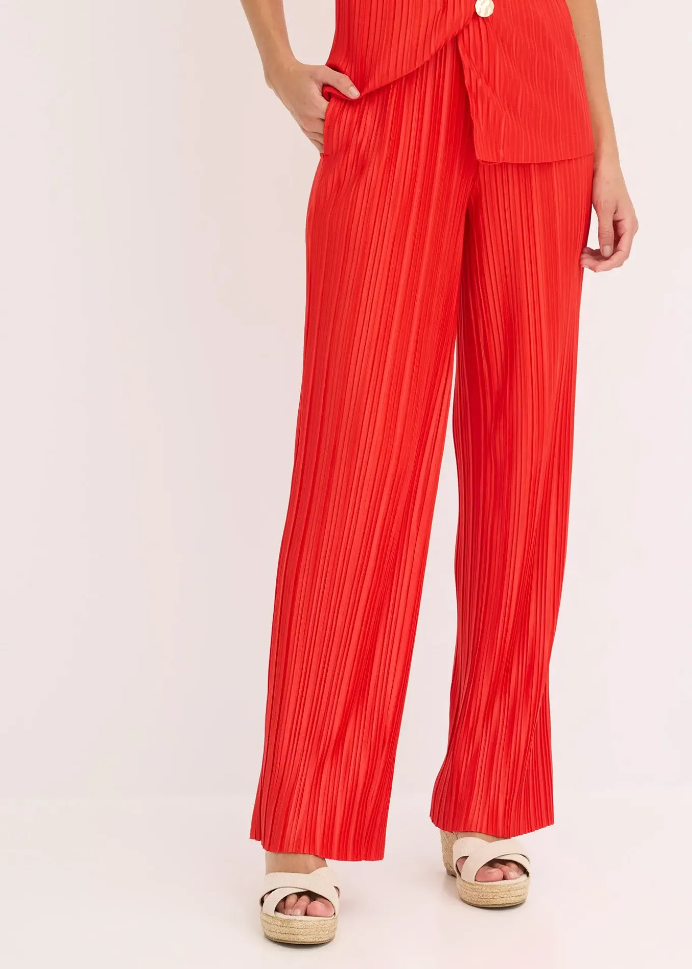 Pantalon en jersey plissé