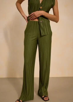 Pantalon en jersey plissé