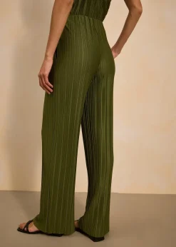 Pantalon en jersey plissé