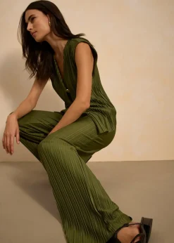 Pantalon en jersey plissé