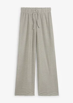 Pantalon en jersey rayé avec cordon de serrage, coton majoritaire