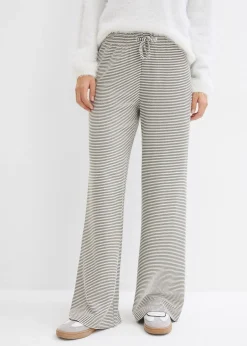 Pantalon en jersey rayé avec cordon de serrage, coton majoritaire