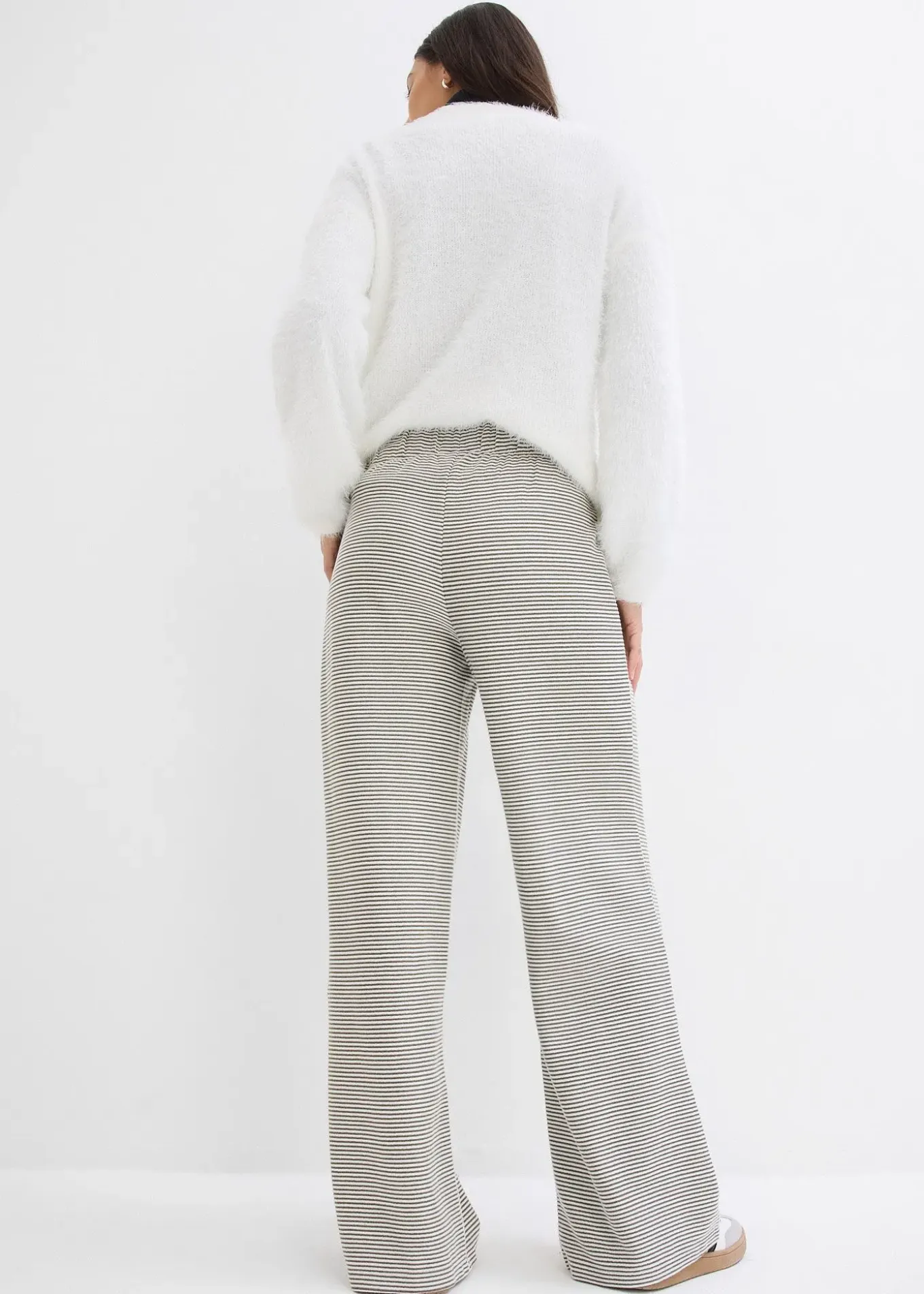 Pantalon en jersey rayé avec cordon de serrage, coton majoritaire