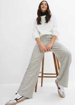 Pantalon en jersey rayé avec cordon de serrage, coton majoritaire