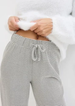 Pantalon en jersey rayé avec cordon de serrage, coton majoritaire