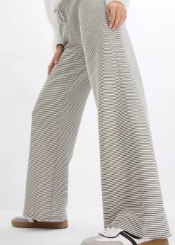 Pantalon en jersey rayé avec cordon de serrage, coton majoritaire