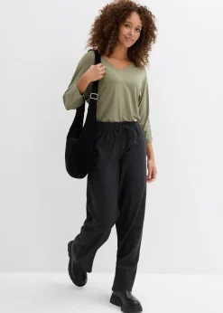 Pantalon en jersey rayé avec cordon de serrage, coton majoritaire