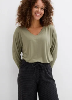 Pantalon en jersey rayé avec cordon de serrage, coton majoritaire