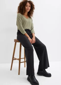 Pantalon en jersey rayé avec cordon de serrage, coton majoritaire