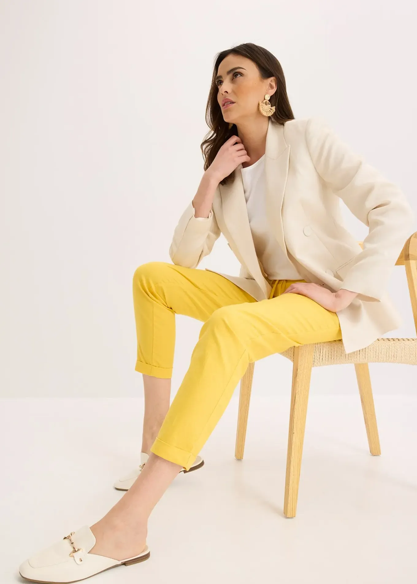 Pantalon en lin mélangé