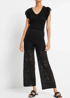 Pantalon en maille taille extensible