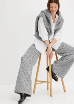 Pantalon en maille torsadée