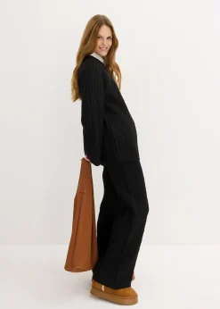 Pantalon en maille torsadée