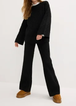 Pantalon en maille torsadée