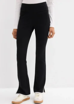 Pantalon en Punto di Roma avec fentes contrastantes