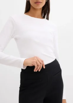 Pantalon en Punto di Roma avec fentes contrastantes