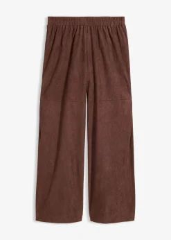 Pantalon en suédine à taille élastiquée