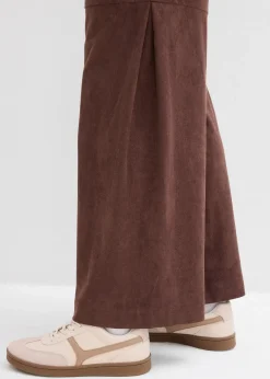 Pantalon en suédine à taille élastiquée