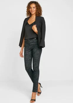 Pantalon en twill à imprimé raffiné