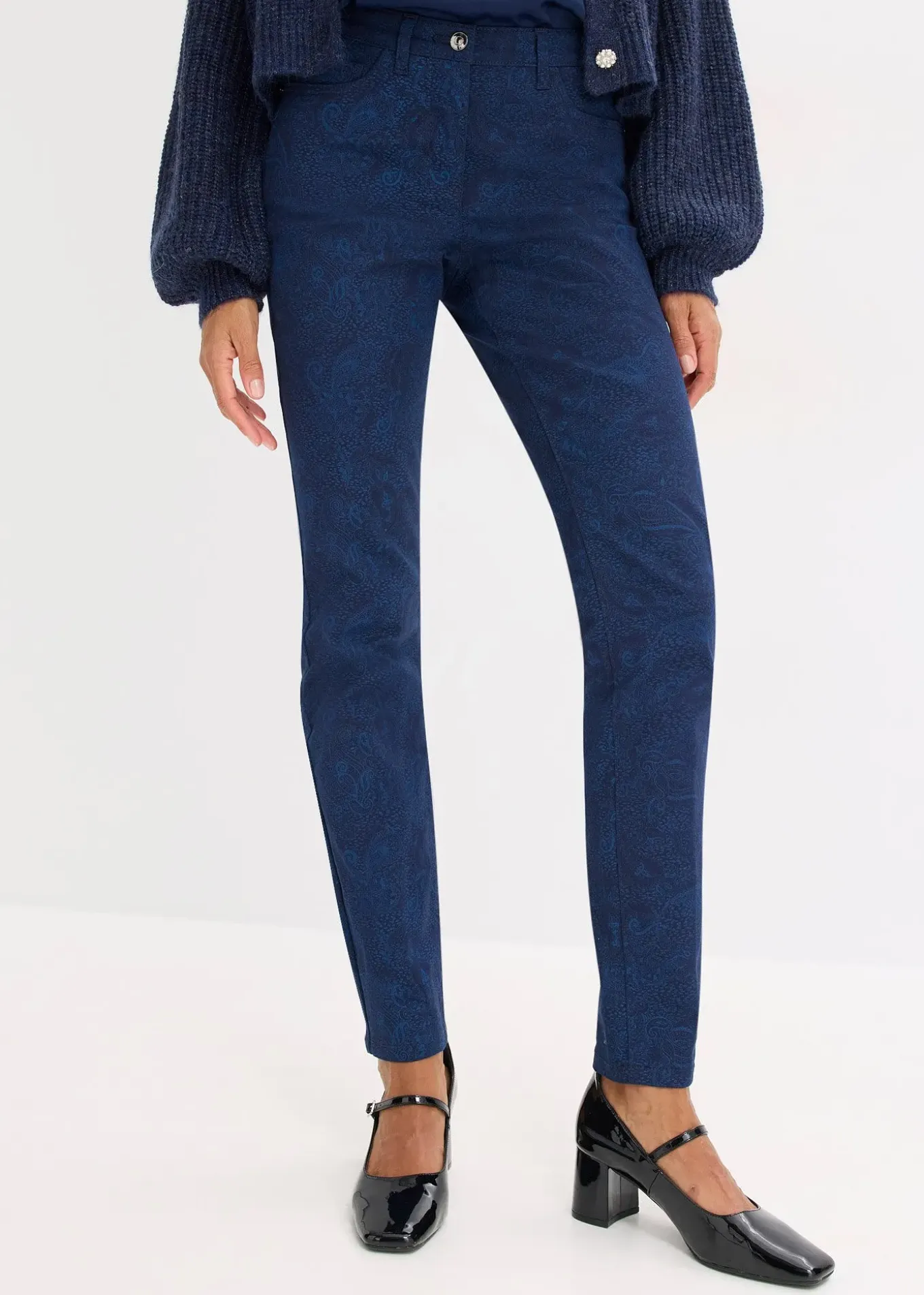 Pantalon en twill à imprimé raffiné