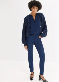 Pantalon en twill à imprimé raffiné