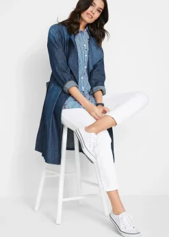 Pantalon en twill à taille élastiquée