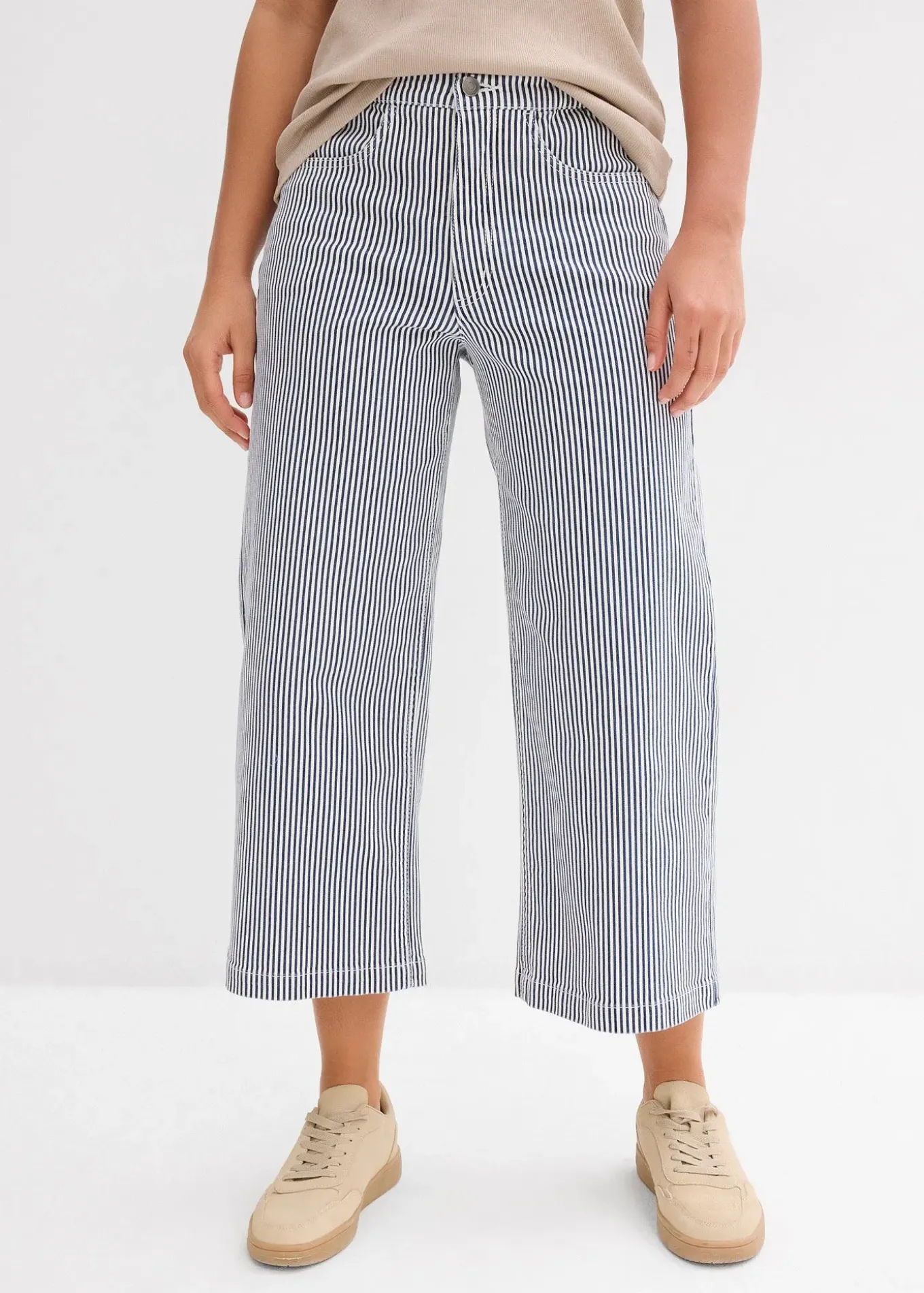 Pantalon en twill à taille élastiquée