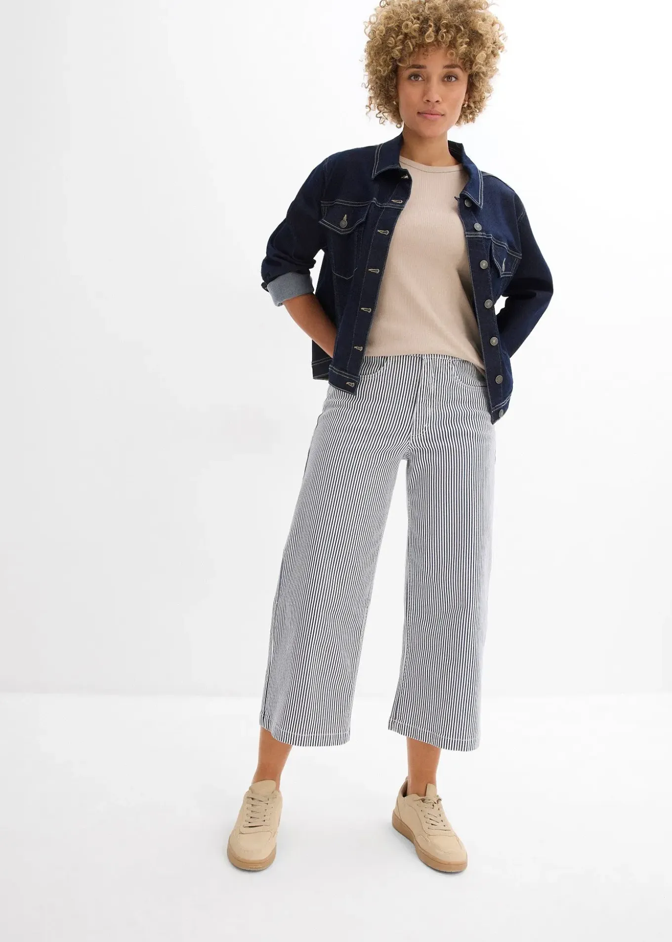 Pantalon en twill à taille élastiquée