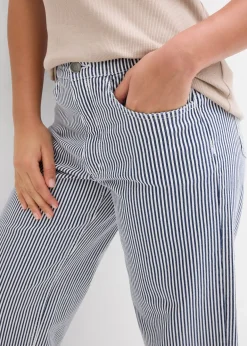 Pantalon en twill à taille élastiquée