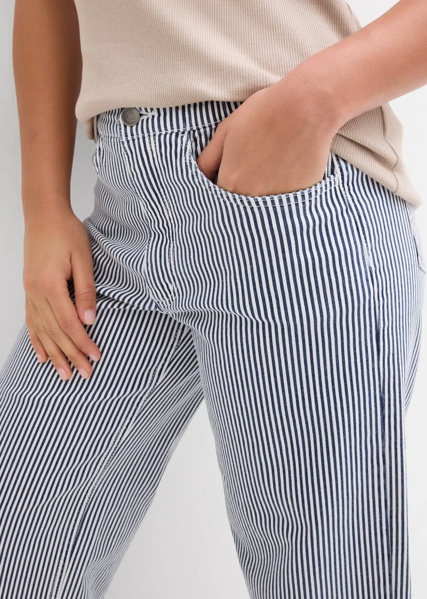 Pantalon en twill à taille élastiquée