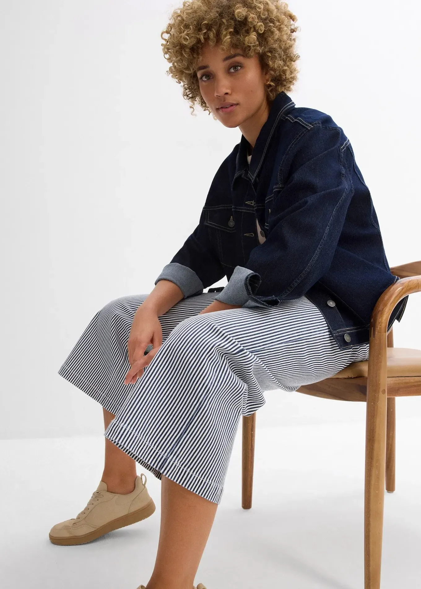 Pantalon en twill à taille élastiquée