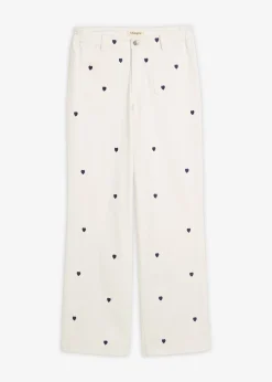 Pantalon en twill avec broderies